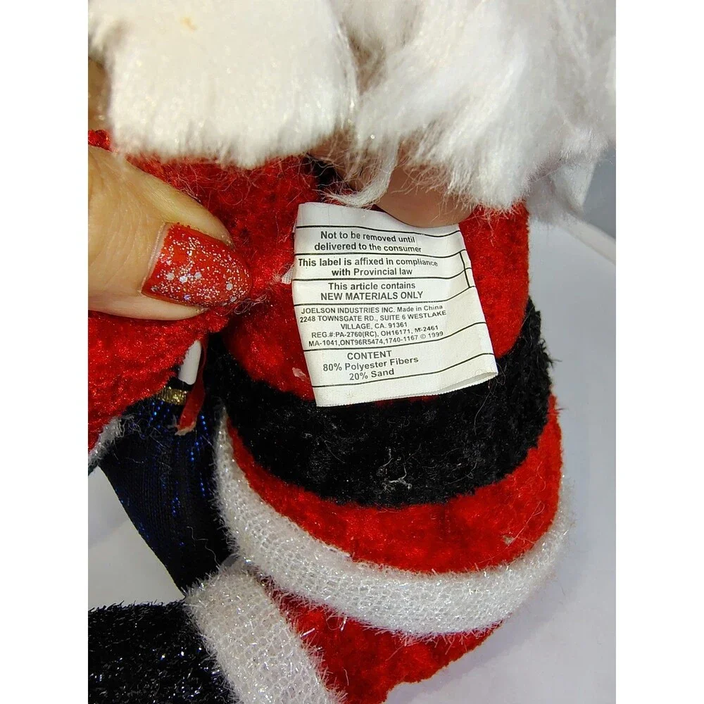 Vintage Santa Joelson Industries Christmas Holiday Home Decor Plush 12